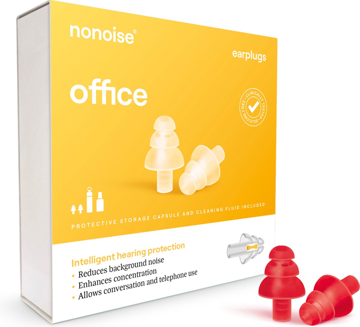 Goedkoopste Nonoise - Office - Oordoppen - 1 paar - Rood