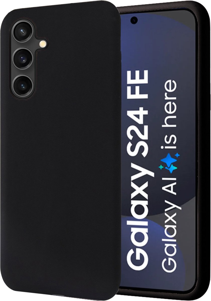 Hoesje geschikt voor Samsung Galaxy S24 FE - Mat Back Case Zwart