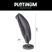 Platinum AeroCover - Zweefparasolhoes - H250x85cm - tot Ø 3,75m en 3,2x3,2m - Met rits en stok - Ademend - Waterproof - Hoge kleurechtheid