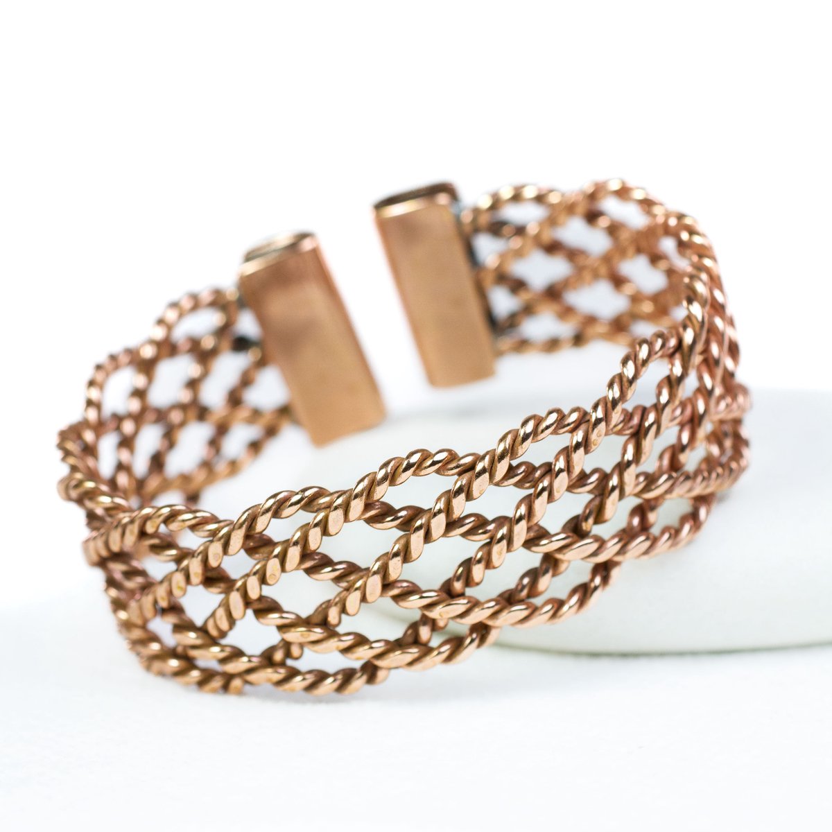 Koperen Magneet Armband - Dames - Open Vlechtwerk - maat M - DEVA Loves