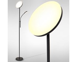 Auronic Vloerlamp - Staande Lamp Industrieel - 181cm - LED - Dimbaar en Kantelbaar - Geschikt voor Woonkamer - Zwart