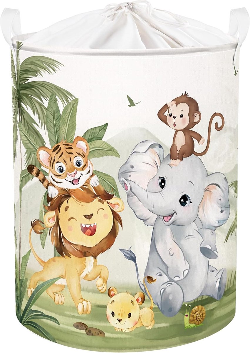 Goedkoopste Inovra ® Opvallende Grote Kindermand met Dierenprint voor Speelgoed en Kledingopslag