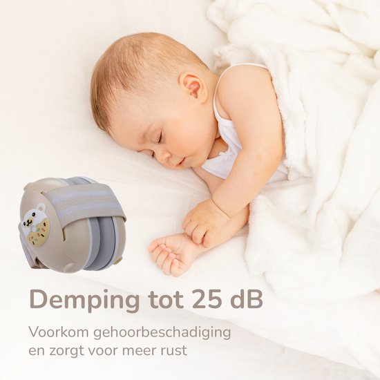Baby Oorbeschermers - Baby Gehoorbescherming Ruisonderdrukkende Hoofdtelefoon Geluidsisolatie Ruisonderdrukking Oorkap met Elastisch Koord Verstelbare Peuter Gehoorbeschermers Elastische Oorbes