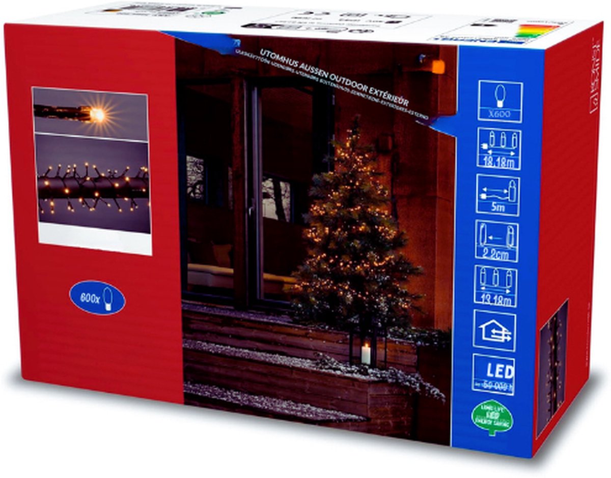LED-Lichtsnoer Voor Binnen En Buiten - Lichtnet - Kerstversiering - 600 Snarige Lichtketting Voor Buiten - Plug-In Feeënlichten Voor Gebruik Binnenshuis