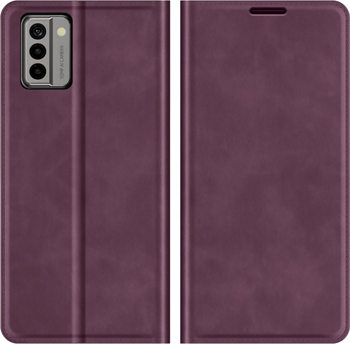 Cazy hoesje geschikt voor Nokia G22 - Hoesje met Pasjeshouder - Luxe Book Case - Paars