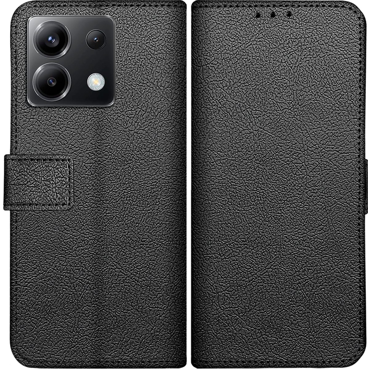 Cazy hoesje geschikt voor Xiaomi Poco X6 Hoesje met Pasjeshouder - Bookcase Classic - Zwart