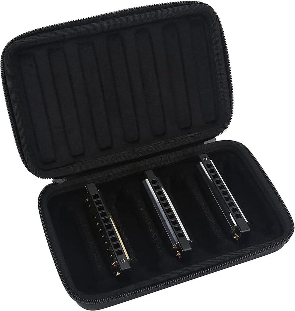 Opbergtas voor Zwarte Mondharmonica - Zachte Mondharmonicakoffer voor Beginners en Muziekliefhebbers