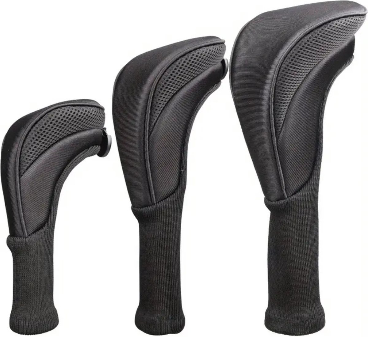Bovista Golfclub Headcover - Covers - Beschermers - Golfset - Zwart - 3 Stuks