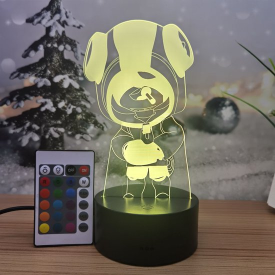 Brawl Stars Lamp Leon van Brawl Kids - Brawl Stars Speelgoed - Brawlstars - Leon Lamp - Knokkers Lamp - Brawl Kids - Kinderlamp - Nachtlampje - Multi Color Lamp - Lamp met afstandsbediening - Draadloos Nachtlampje van Brawl Kids — afbeelding 4