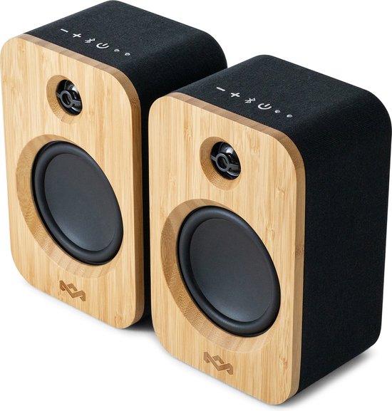 Marley Get Together Duo Bluetooth Speaker Draadloos - Boekenplank Speakers - Hifi speakers - Stereo Set - Home Audio - FSC Bamboo Hout
