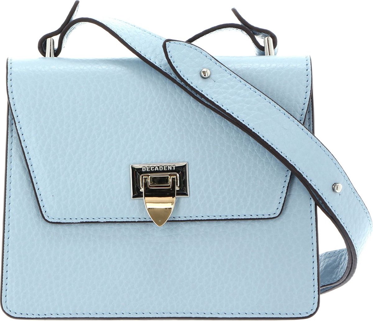 DECADENT Leren Schoudertas Avondtas Shirley Crossover Ice blue Blauw