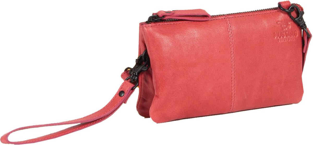 MUSTANG Leren Schoudertas Matera Shoulderbag Pink Rood