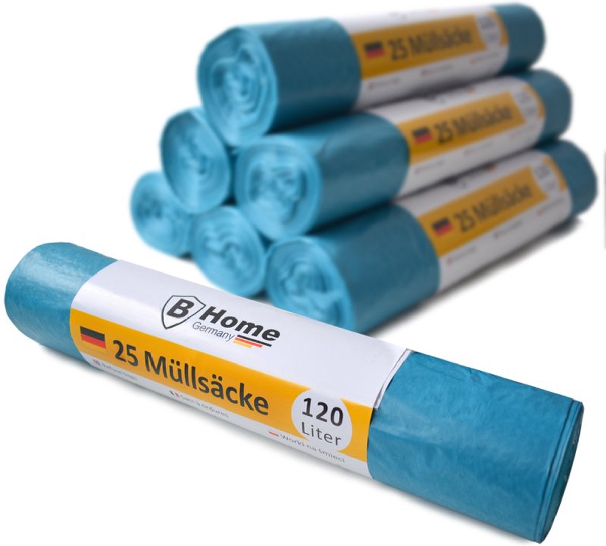 Goedkoopste B Home® | 25 grote vuilniszakken Blauw | 120 liter | 70x110cm | minicontainer zak