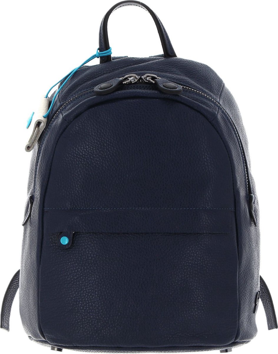 Gabs Leren Rugzak Anita TG Ruga Stitching Black Backpack Inchiostro Blu Donkerblauw