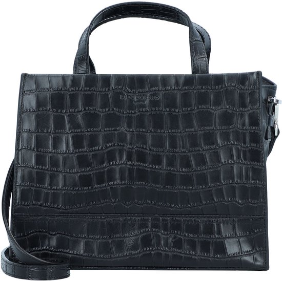 LIEBESKIND BERLIN Cuir Sac à main Sac à épaule bandoulière Lou 2 Satchel Bag Black Noir