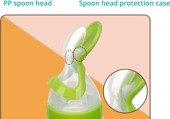 Veilige Siliconen Babyfles Met Lepel voor voedingssupplementen Baby Voedingsfles Beker knijpbaar rijstgraanfles — afbeelding 3