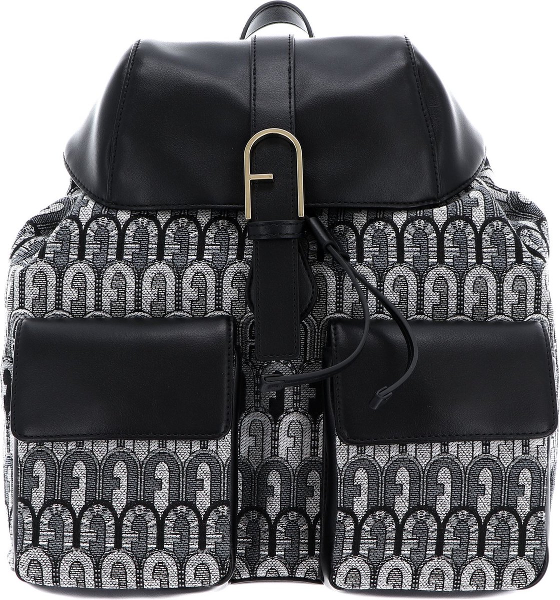 FURLA Vrije tijd rugzak Rugzak Flow Backpack Toni Grigio + Nero Zwart Wit