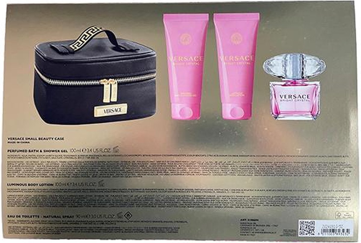 Goedkoopste Versace Bright Crystal Gift Set EDT 90ML SG 100ML BL 100ML small Beauty Case
