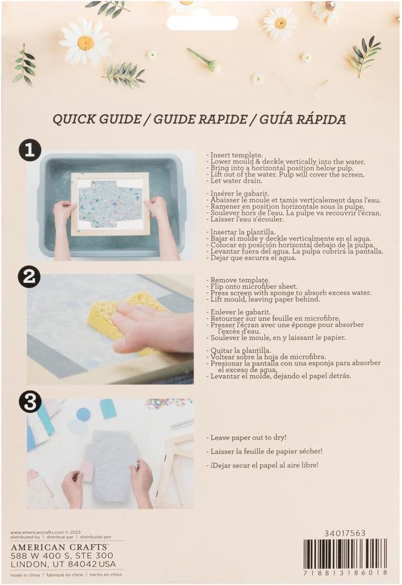 American Crafts - frame voor het scheppen van jouw eigen papier - rechthoekig - 34017563