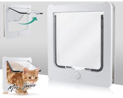 Mrs. Jones NAMSAN Kattenluik 4 Afsluitopties Winddicht - Binnendeur Regenbestendig - Kattenluik Katten 27.5 x 23.5 x 5.5 CM. .