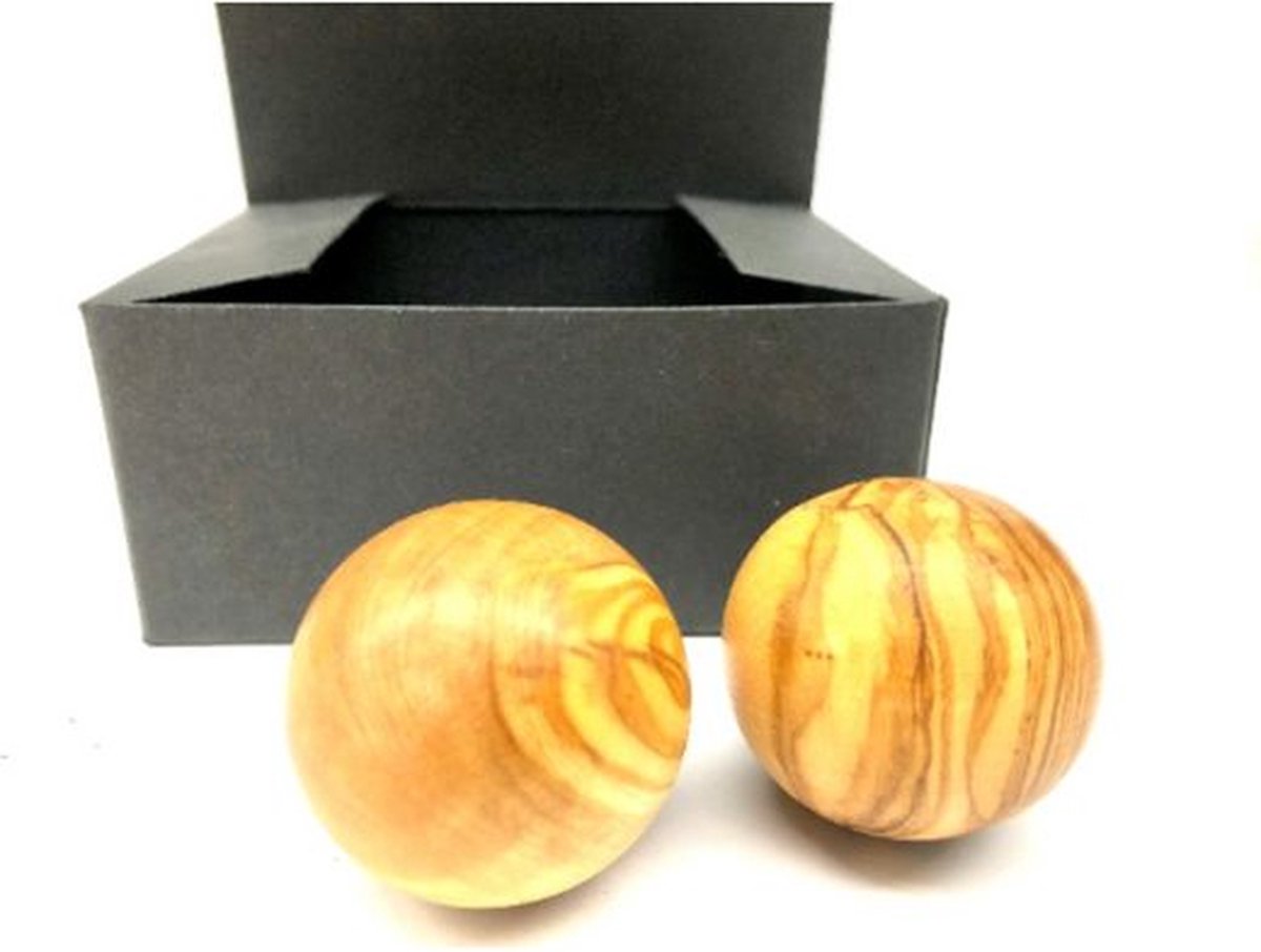 Goedkoopste D.O.M. Ontspanningsballen van Olijfhout in Luxe Doos – Voor Stressvermindering en Handtherapie