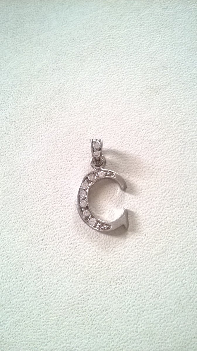 Gemstones-silver letterhanger C 925-sterling zilver met zirkonia