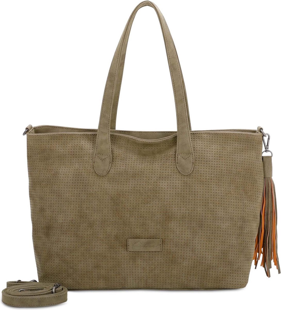 Fritzi aus Preußen Schoudertas Vintage Jordy Shopper Jungle Olijfgroen