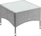 CASARIA Bijzettafel - Polyrattan Buiten Koffietafel 58x58x42cm - Grijs