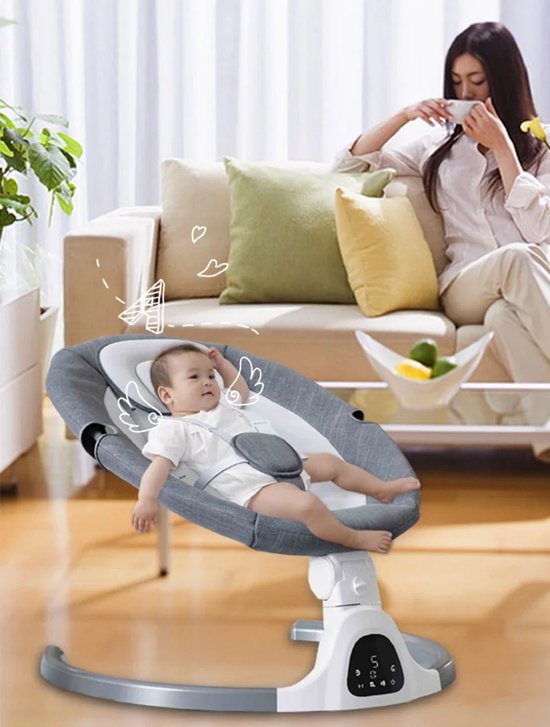 BBV Babywieg - Babybed - Wieg - Baby schommelstoel - Elektrische schommel - Roze - 65x65x47.5cm van BBV — afbeelding 4