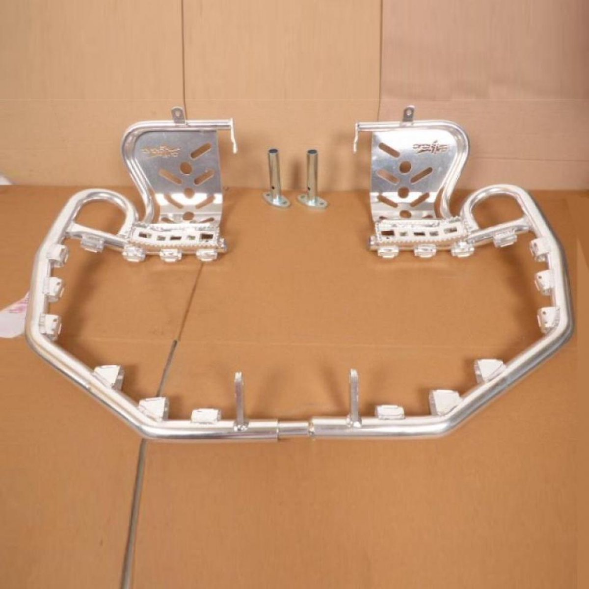 nerf bar crosspro gepolijst aluminium met net voor quad arctic cat 400 dvx 2004 tot 2008