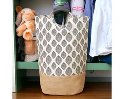 Bera Home Wasmand - Opvouwbare Wasmanden - Inklapbaar Wastas - 31x58cm - 43 Liter - IJzeren Pijpenrek - Praktische Wasoplossing