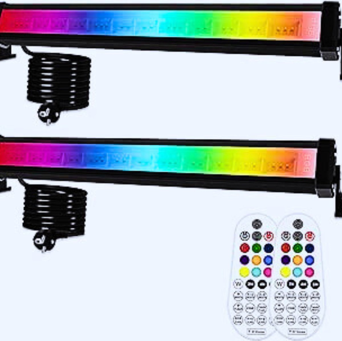 2x 42W RGB LED Spots Voor Buiten - IP66 Waterdicht - 10 Kleuren - 12 Modi - 6 Helderheden Met Afstandsbediening - Perfect Voor DJ's - Party's En Podiumverlichting - Energieklasse F