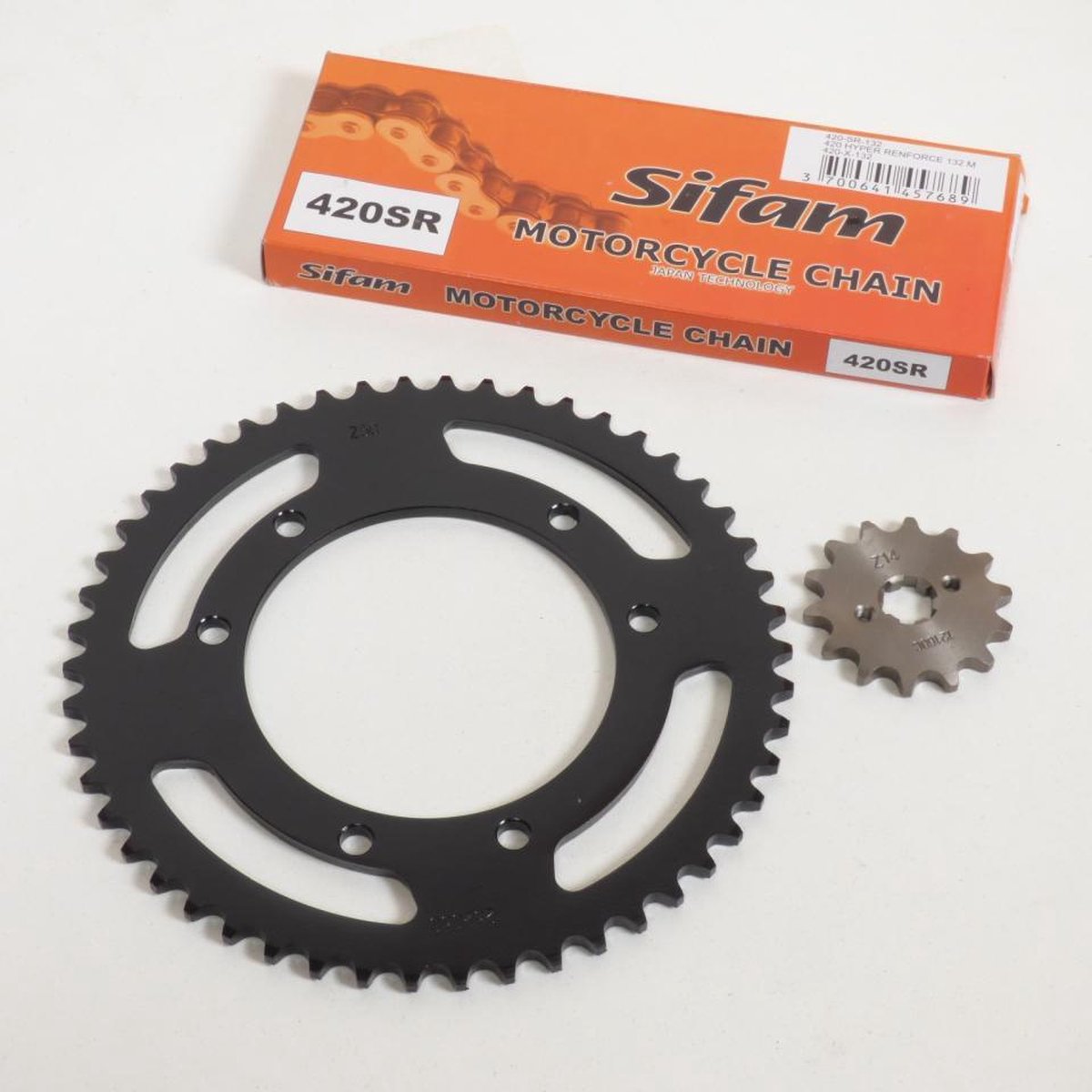 sifam kettingset voor motorfiets derbi 50 bultaco astro 2001 tot 2002 14x50 nieuw