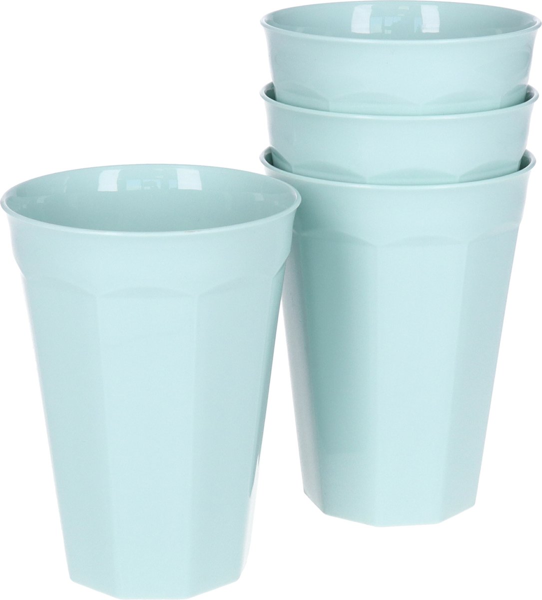 Goedkoopste Plasticforte Verjaardag/kinderen/camping drink bekers - 4x stuks - 300 ML - mintgroen - kunststof - onbreekbaar