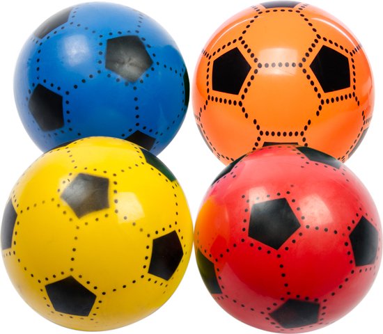 Plastic Voetbal - 23CM - 90 Gram - Kinderen - Verschillende Kleuren - Rood/Blauw/Groen/Geel - 1 Stuk