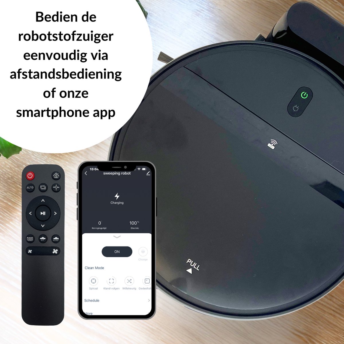 Afbeelding 3 van UMBRION Robotstofzuiger met dweilfunctie - robotstofzuiger - draadloze stofzuiger - robotstofzuiger huisdieren - robotstofzuiger met laadstation - 120 min stofzuigen - bediening via App, Afstandbediening, Google Home, Alexa - cadeau tip