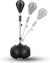 AJ-Sports Boksbal - 120-160cm - Bokszak - Boksen - Bokspaal - Boks - Boxing - Sport - Staand op Voet - Verstelbaar in Hoogte - 120-160cm - Voor Binnen en Buiten - Zwart