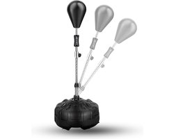 AJ-Sports Boksbal - 120-160cm - Bokszak - Boksen - Bokspaal - Boks - Boxing - Sport - Staand op Voet - Verstelbaar in Hoogte - 120-160cm - Voor Binnen en Buiten - Zwart