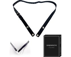 DOWO® - Chastity Cage Waist Strap - Kuisheids Riem - Belt voor Peniskooi - PU - Zwart