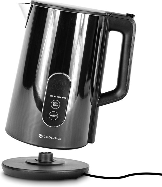 CoolFule Waterkoker met Temperatuurregeling - Warmhoudfunctie - RVS - 1,8L - Zwart