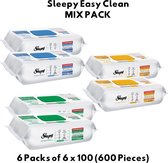Sleepy Easy Clean MIX PACK -OurPack®- Lingettes nettoyantes | Feuilles XXL | Extra Strong et épais | lingettes nettoyantes | lingettes de netyage | 6 paquets de 6 x 100 (600 Pieces)