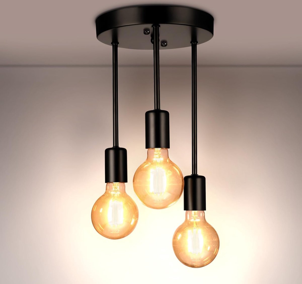 StayPowered Plafondlamp - Industrieel Design voor Stijlvol Interieur - 3 Verstelbare Spots - Hoogwaardig IJzer - Retro Vintage Look - Geschikt voor Diverse Ruimtes - Eenvoudige Installatie - Zwart - Levering Sneller dan Aangegeven!
