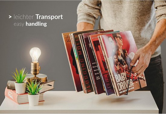 Système de stockage Equivera LP - Support LP - Support de stockage LP - Système de stockage Vinyl - Détenteur du disque