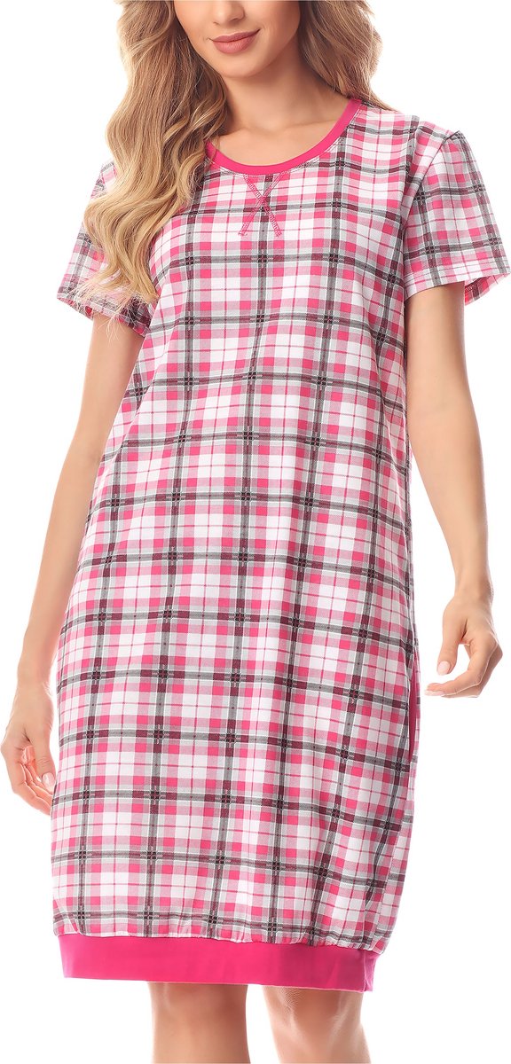 Merry Style Dames Pyjama - Korte mouwen – Katoen – Roze/geruit – M - MS-MS10-184-ND