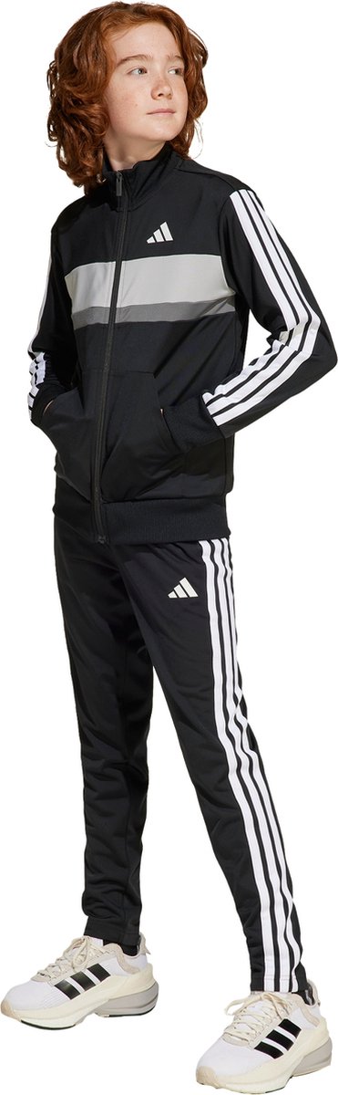 Adidas Sportswear Seasonal Essentials Tiberio 3-Stripes Tricot Trainingspak Kids Kinderen Zwart