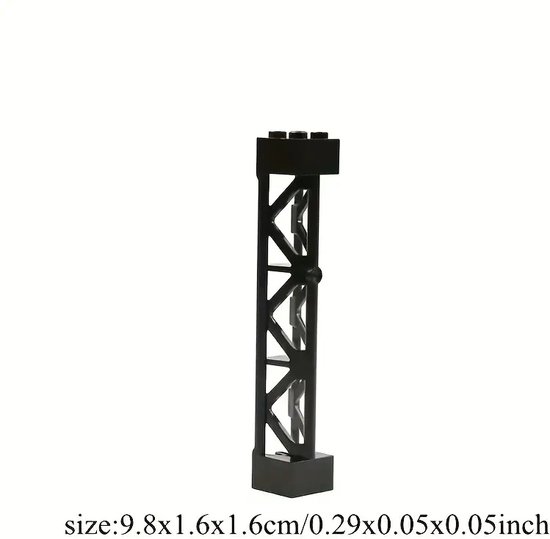 4 Stuks High-Tech Bouwonderdelen - Compatibel Met Lego - 2210 Framekolom - Zwart van $ — afbeelding 4