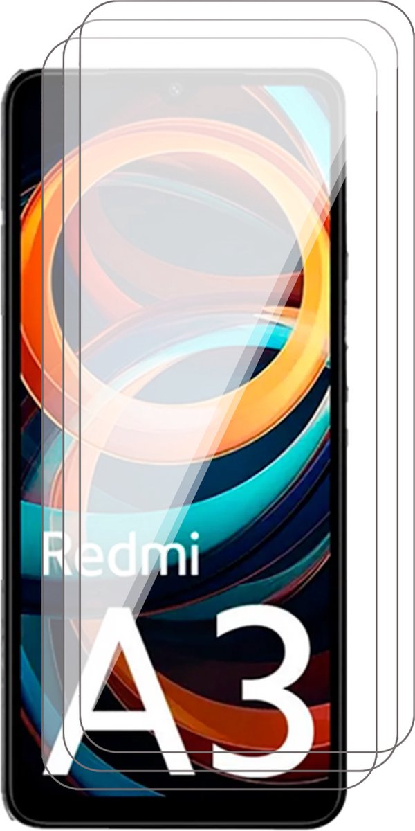Screenprotector geschikt voor Xiaomi Redmi A3 - 3x Glas Screen Protector