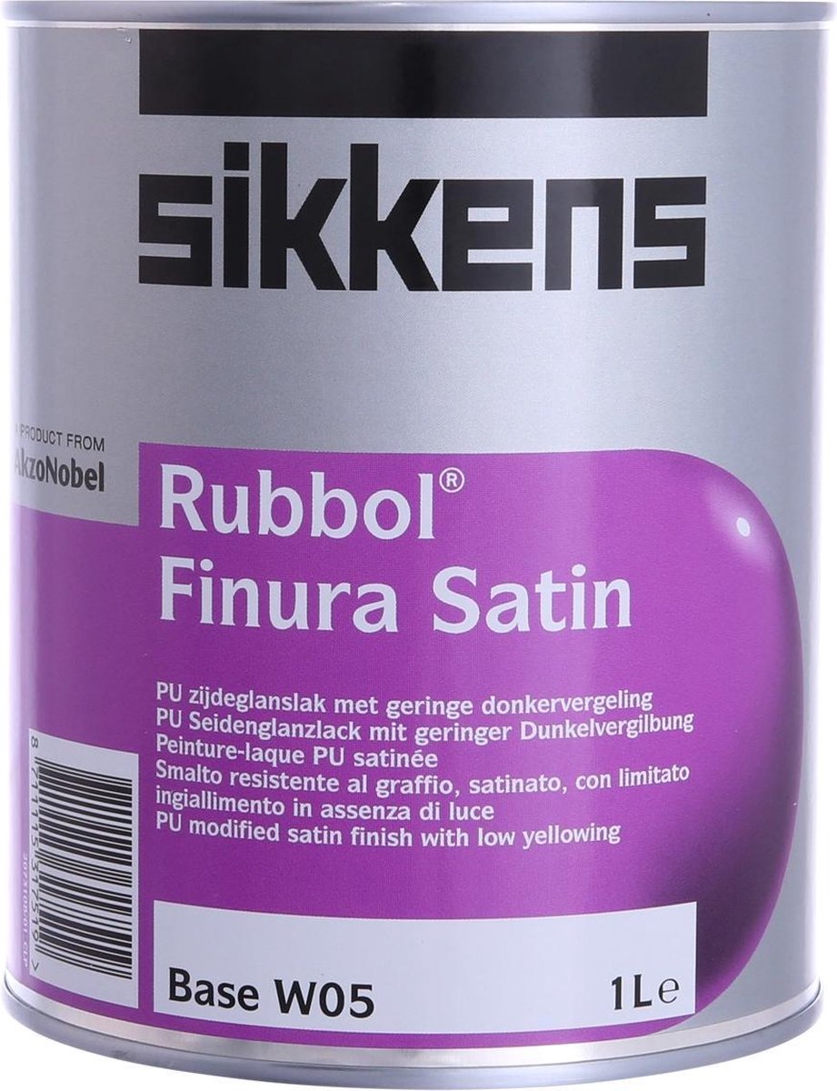 Sikkens Rubbol Finura Satin RAL7021 Zwartgrijs 1 Liter