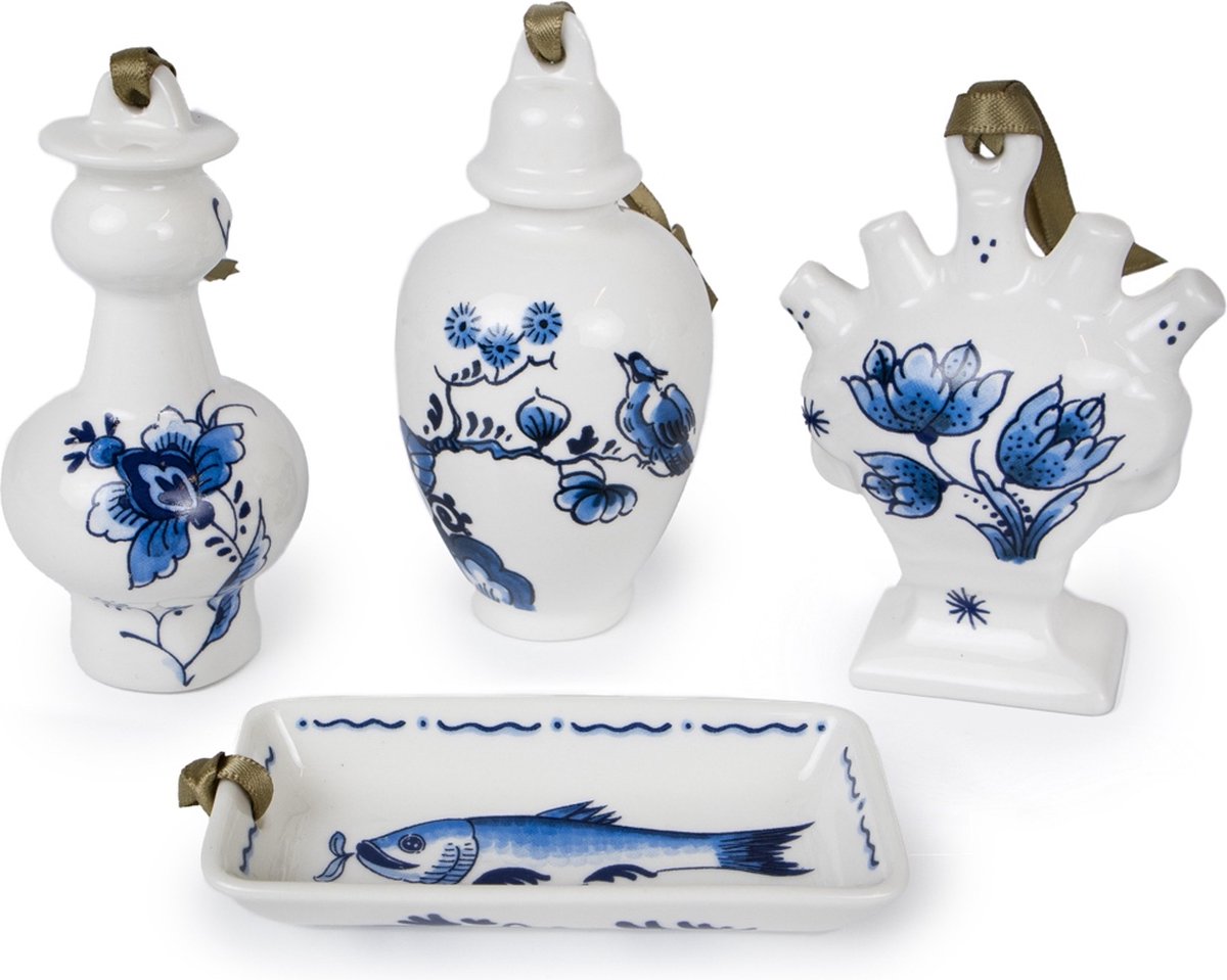 Royal Delft - Kerst ornament - Miniatuur iconen - set van 4
