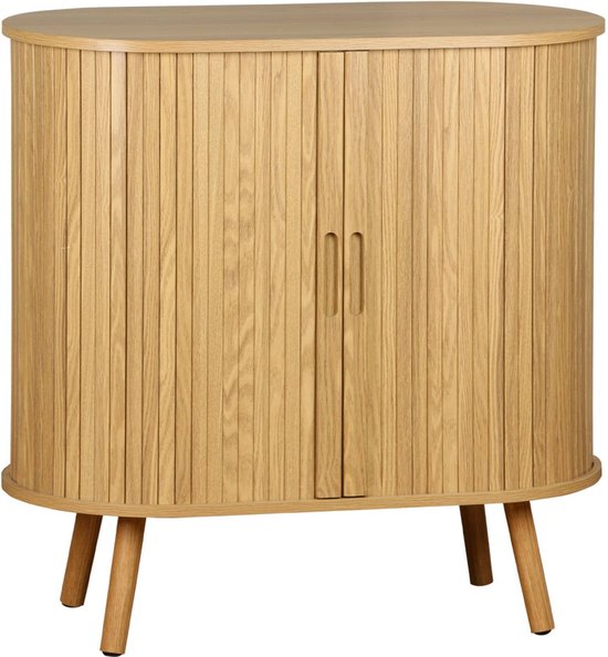 sweeek - Scandinavisch kastje gegroefd houteffect 2 schuifdeuren 80cm - legacy